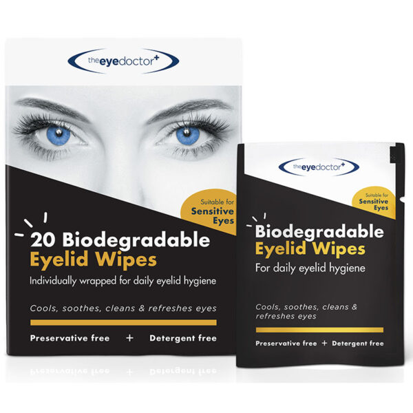 Eye Doctor Eyelid Wipes - biologisk nedbrydelige renseservietter til øjenbrug.