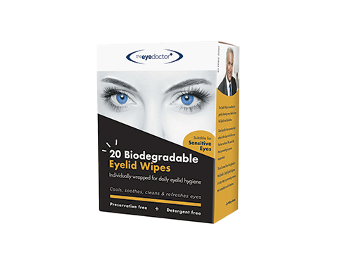 Billede af Eye Doctor Eyelid Wipes, sterile vådservietter til rengøring af øjenlåg og øjenlågskanter